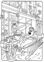 Een kleurplaat van  wallace en gromit